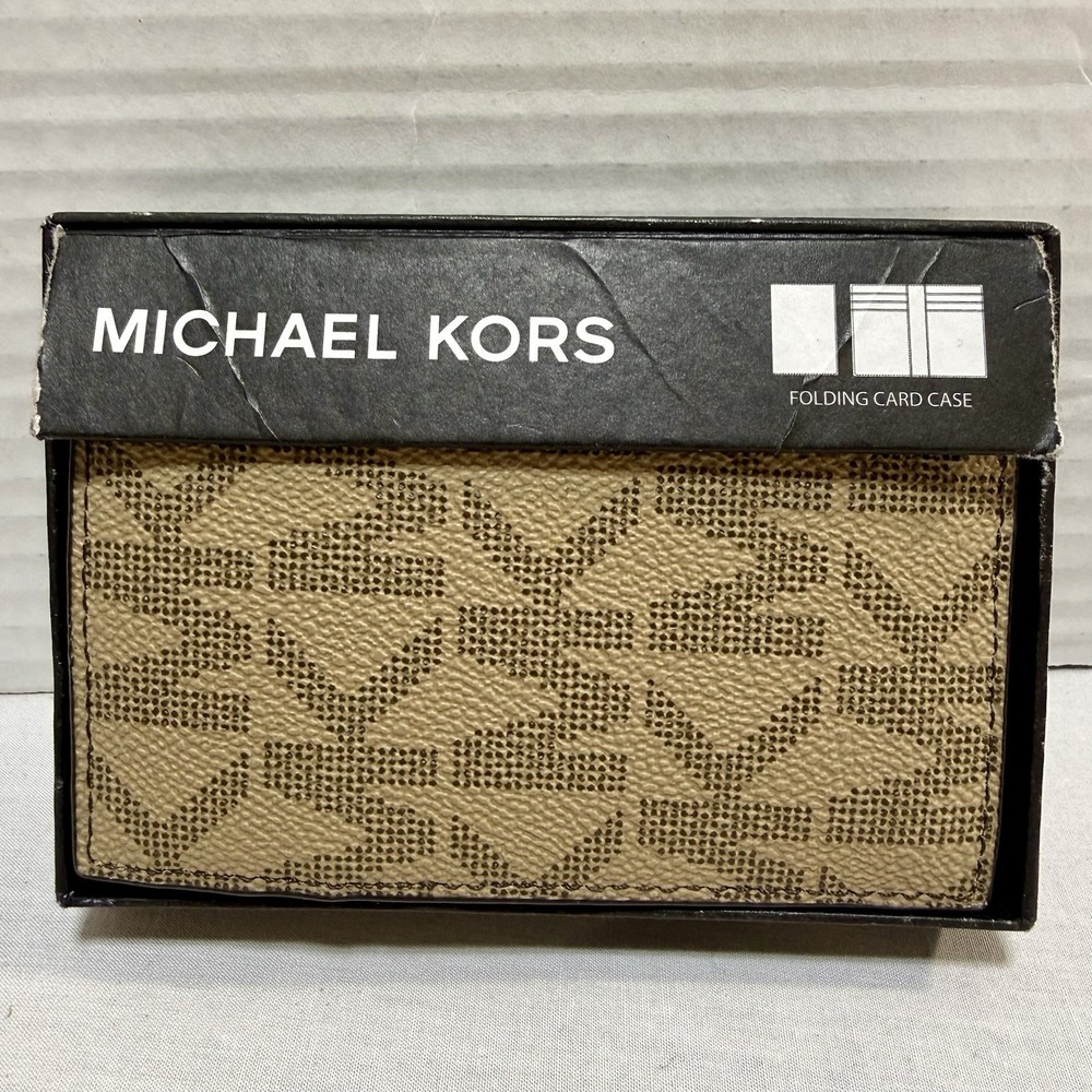 Michael Kors Jet Set Men's Card Wallet Camel Color Poil De Chameau‎ Retail $88